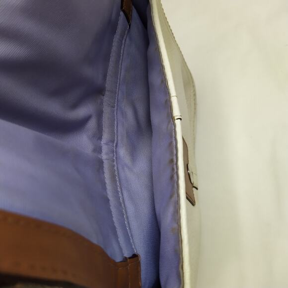 Coach Soho White Pebbled Leather Domed Buckle Pocket ZIpper Satchel Shoulder Bag - Picture 13 of 15